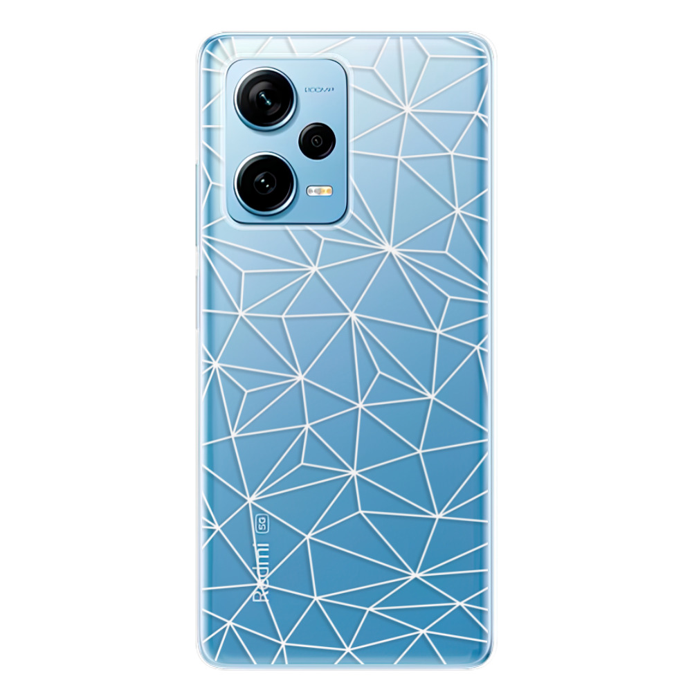 Odolné silikónové puzdro iSaprio - Abstract Triangles 03 - white - Xiaomi Redmi Note 12 Pro 5G / Poco X5 Pro 5G