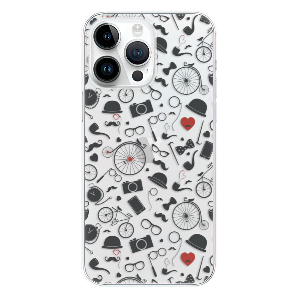Odolné silikónové puzdro iSaprio - Vintage Pattern 01 - black - iPhone 15 Pro Max