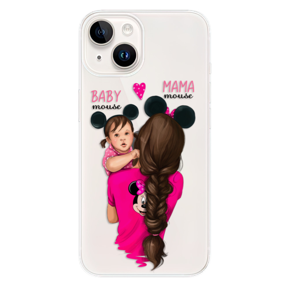 Odolné silikónové puzdro iSaprio - Mama Mouse Brunette and Girl - iPhone 15 Plus
