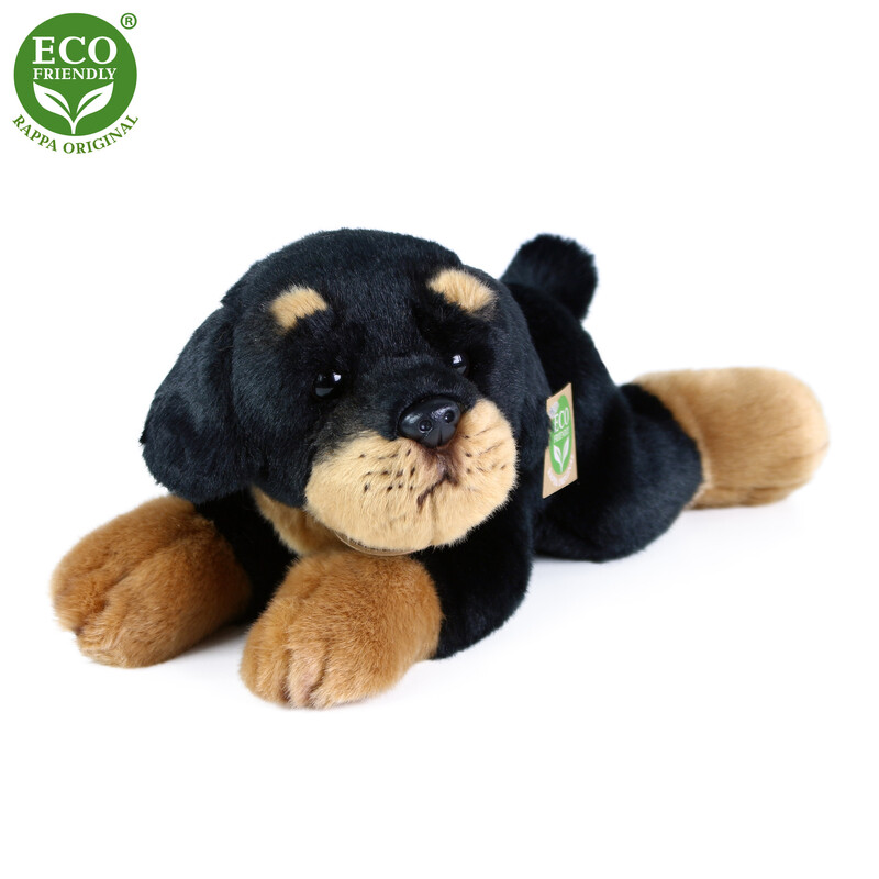 RAPPA - Plyšový pes rotvajler ležiaci 30 cm ECO-FRIENDLY