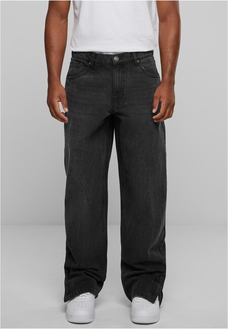 Urban Classics Heavy Ounce Straight Fit Zipped Jeans black washed - 28