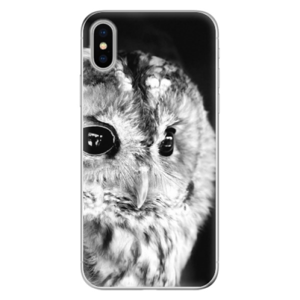 Odolné silikónové puzdro iSaprio - BW Owl - iPhone X