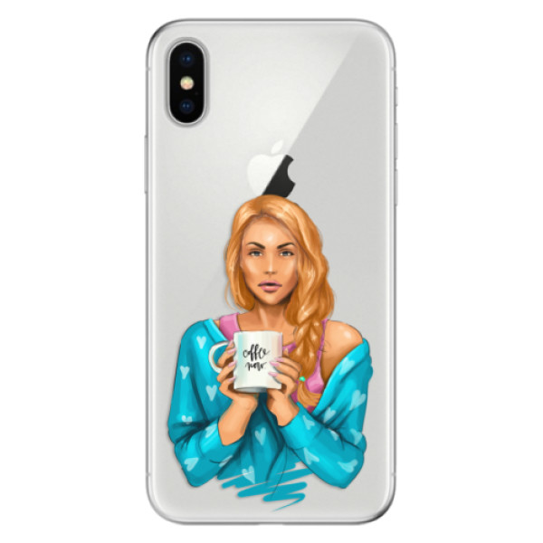 Odolné silikónové puzdro iSaprio - Coffe Now - Redhead - iPhone X
