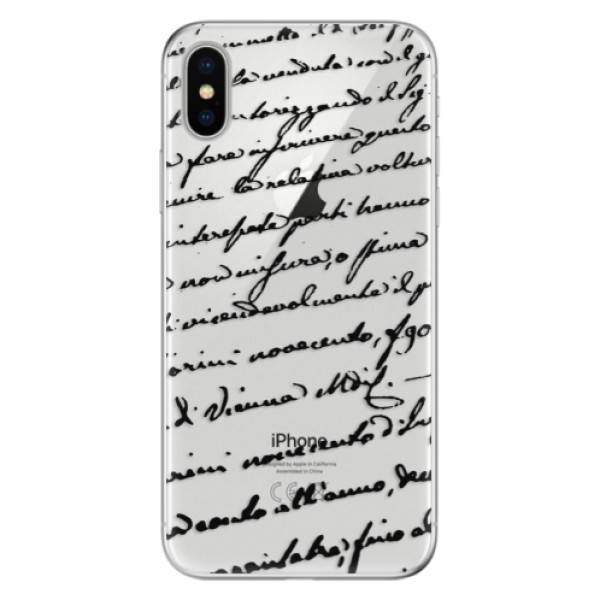 Odolné silikónové puzdro iSaprio - Handwriting 01 - black - iPhone X