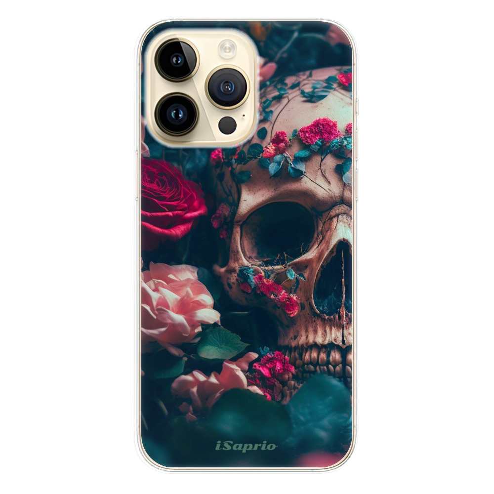 Odolné silikónové puzdro iSaprio - Skull in Roses - iPhone 14 Pro Max