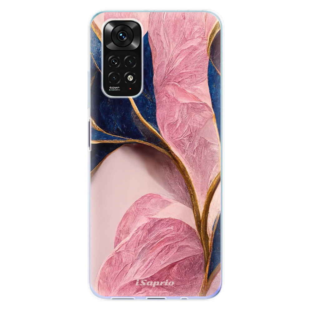 Odolné silikónové puzdro iSaprio - Pink Blue Leaves - Xiaomi Redmi Note 11 / Note 11S