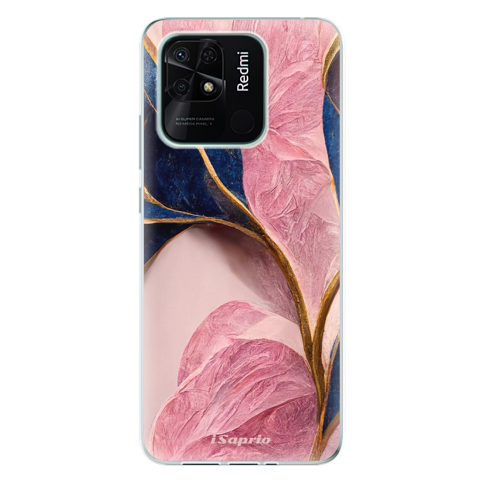 Odolné silikónové puzdro iSaprio - Pink Blue Leaves - Xiaomi Redmi 10C