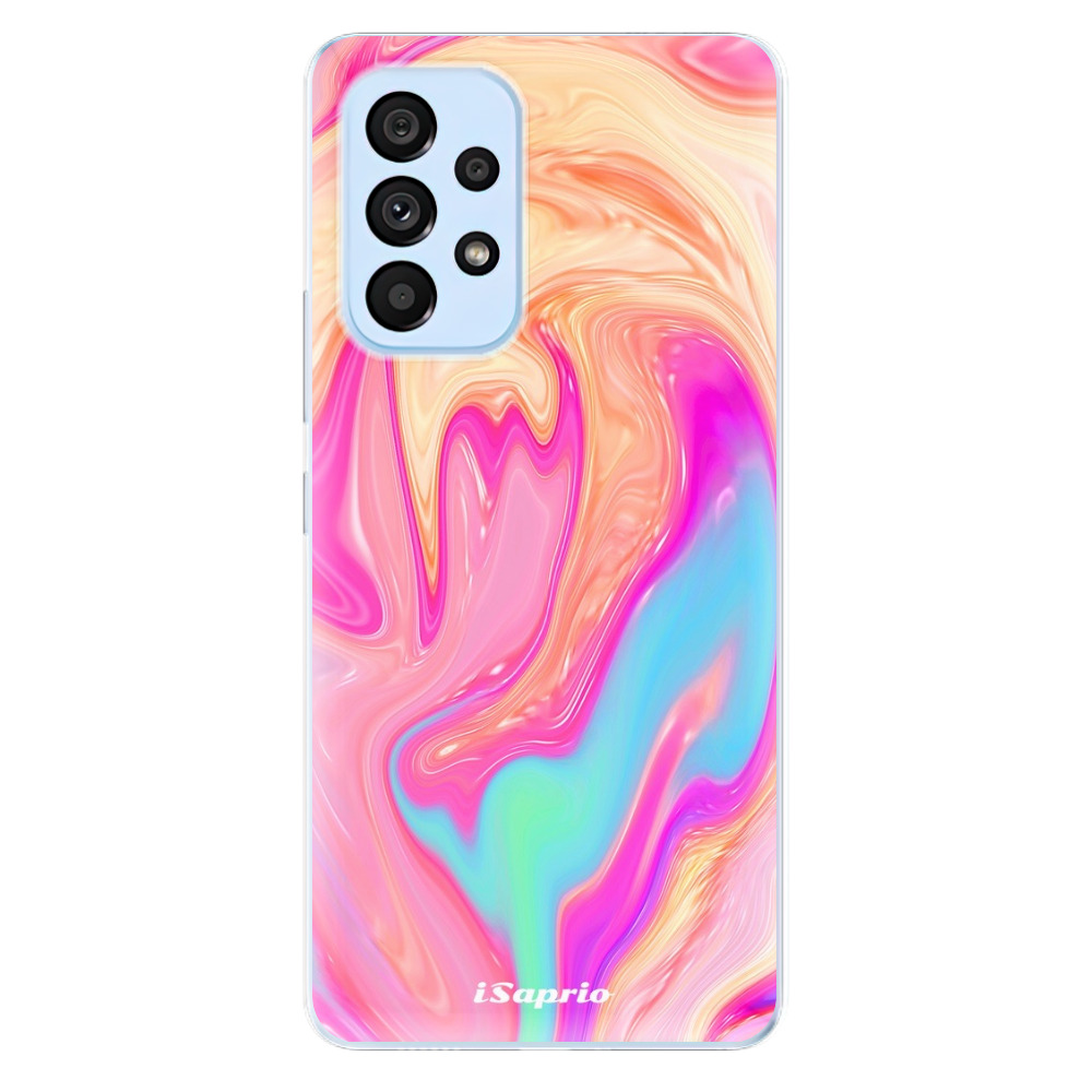 Odolné silikónové puzdro iSaprio - Orange Liquid - Samsung Galaxy A53 5G