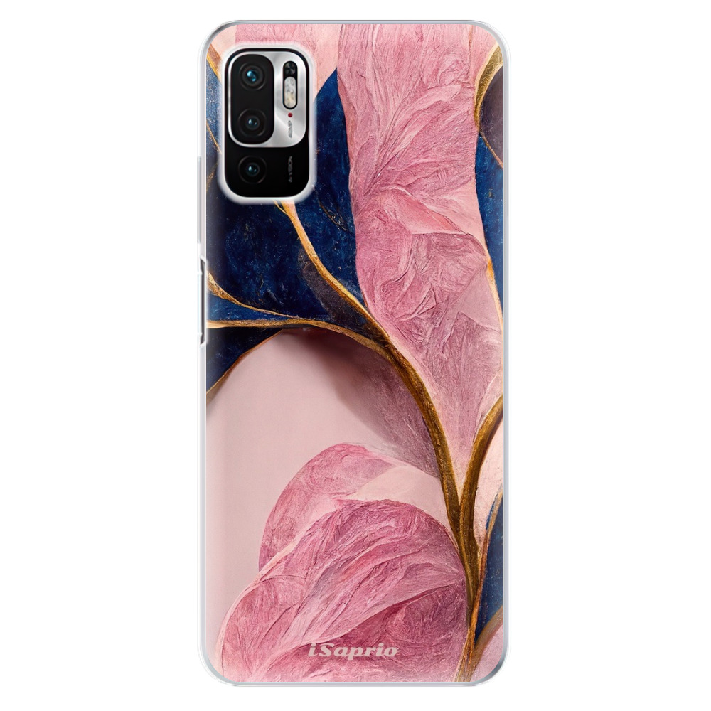 Odolné silikónové puzdro iSaprio - Pink Blue Leaves - Xiaomi Redmi Note 10 5G