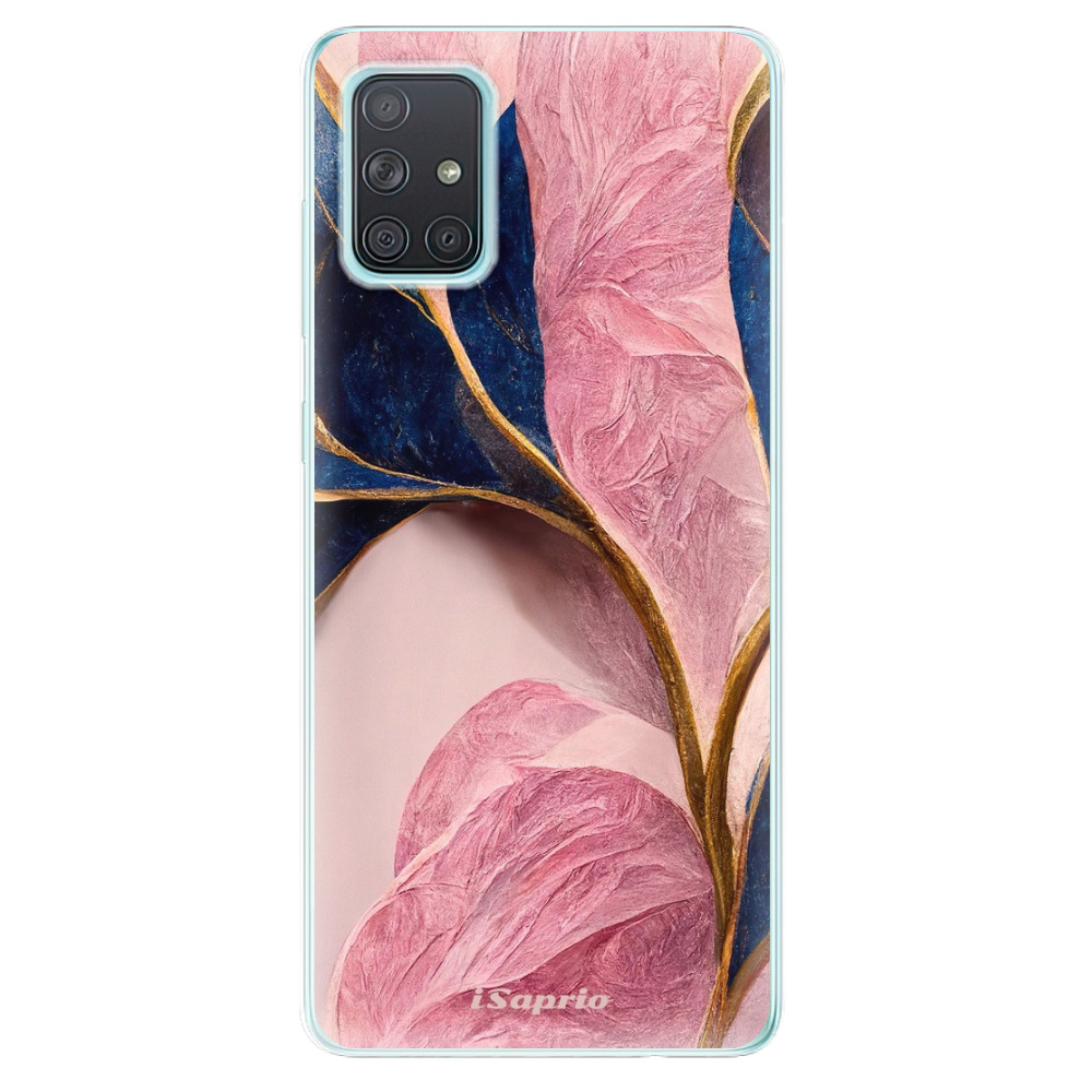 Odolné silikónové puzdro iSaprio - Pink Blue Leaves - Samsung Galaxy A71