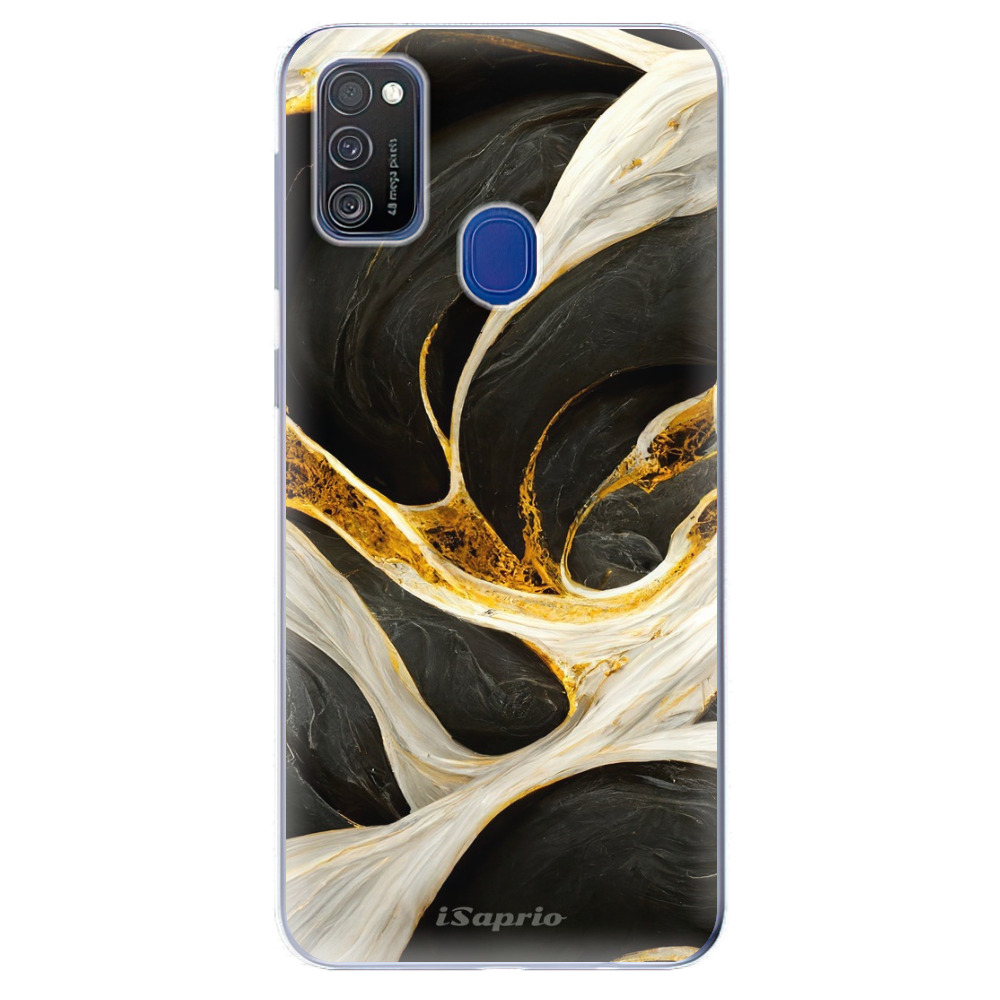 Odolné silikónové puzdro iSaprio - Black and Gold - Samsung Galaxy M21