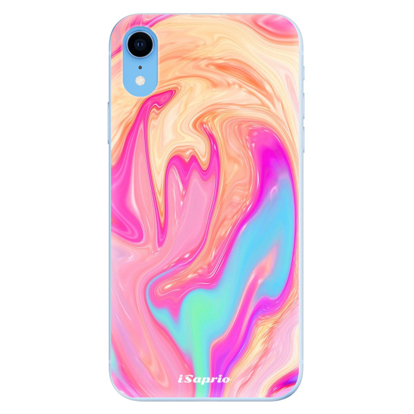 Odolné silikónové puzdro iSaprio - Orange Liquid - iPhone XR