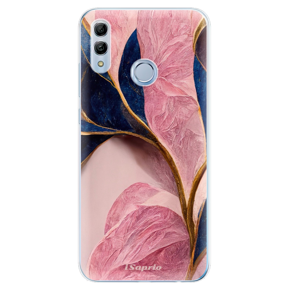 Odolné silikónové puzdro iSaprio - Pink Blue Leaves - Huawei Honor 10 Lite