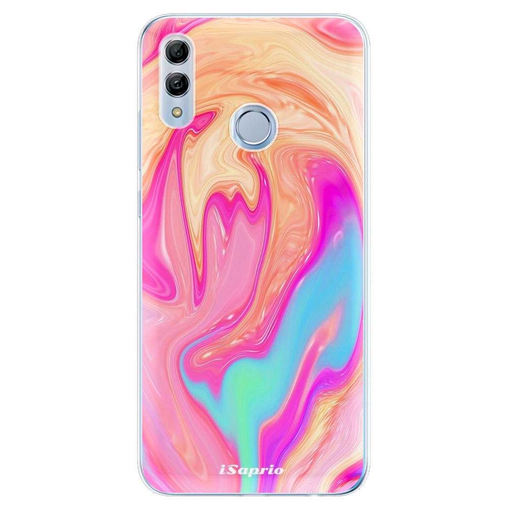 Odolné silikónové puzdro iSaprio - Orange Liquid - Huawei Honor 10 Lite