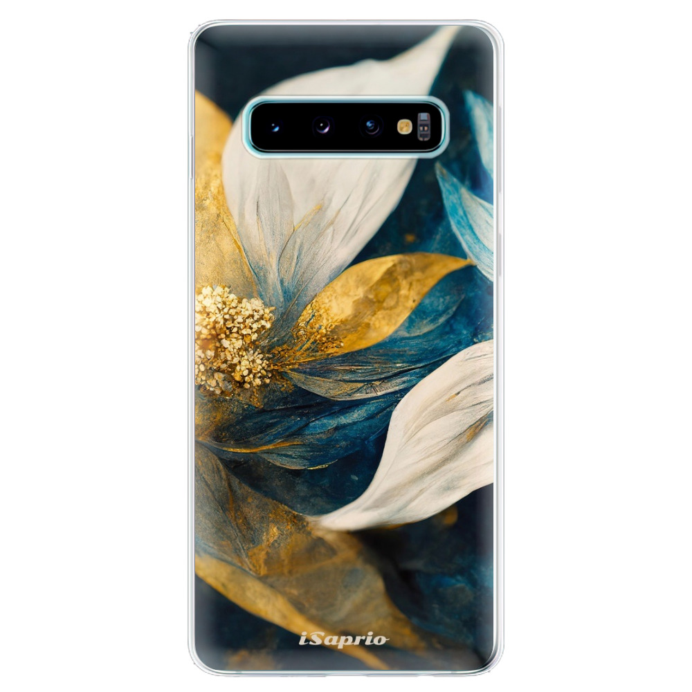Odolné silikónové puzdro iSaprio - Gold Petals - Samsung Galaxy S10