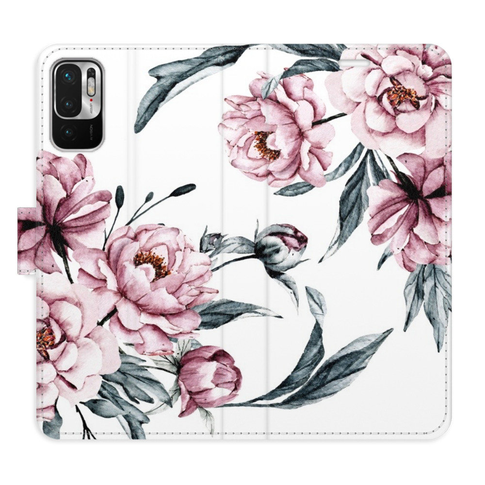 Flipové puzdro iSaprio - Pink Flowers - Xiaomi Redmi Note 10 5G