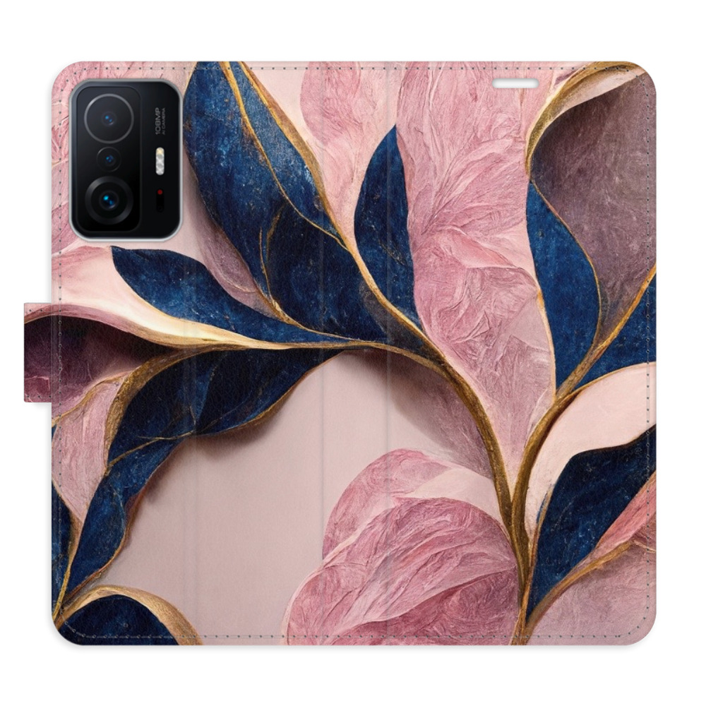 Flipové puzdro iSaprio - Pink Leaves - Xiaomi 11T / 11T Pro