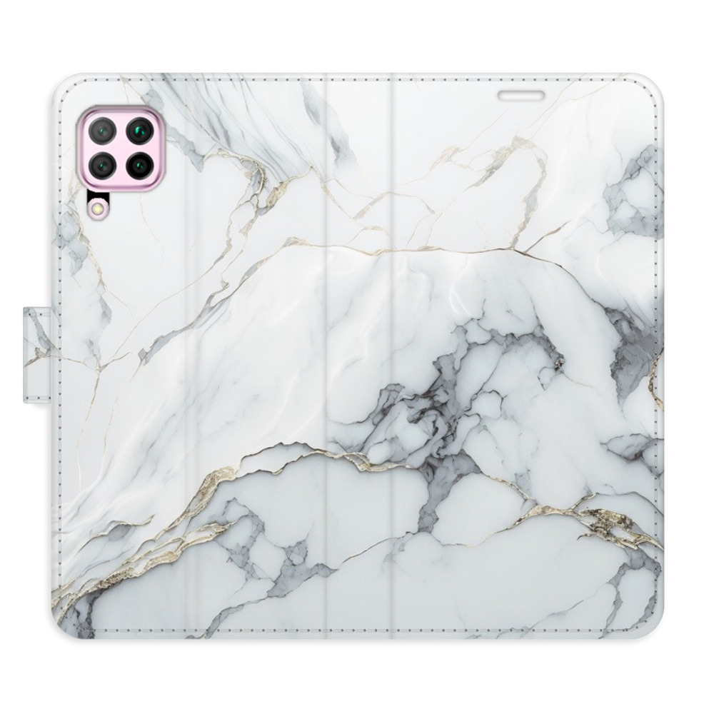 Flipové puzdro iSaprio - SilverMarble 15 - Huawei P40 Lite
