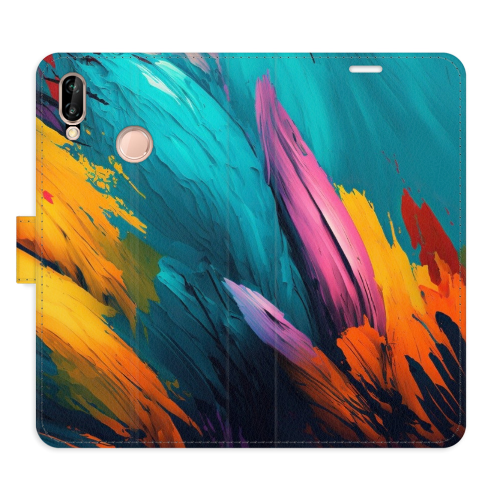 Flipové puzdro iSaprio - Orange Paint 02 - Huawei P20 Lite