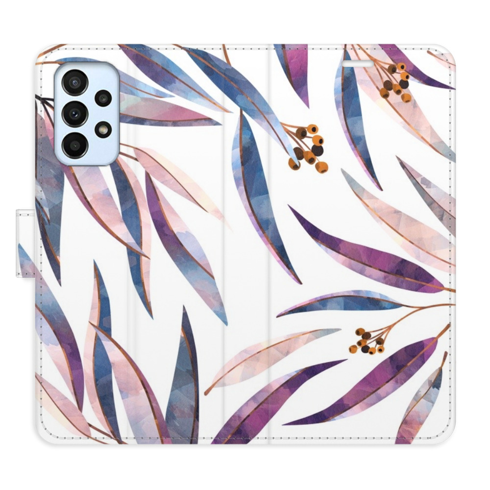 Flipové puzdro iSaprio - Ornamental Leaves - Samsung Galaxy A23 / A23 5G