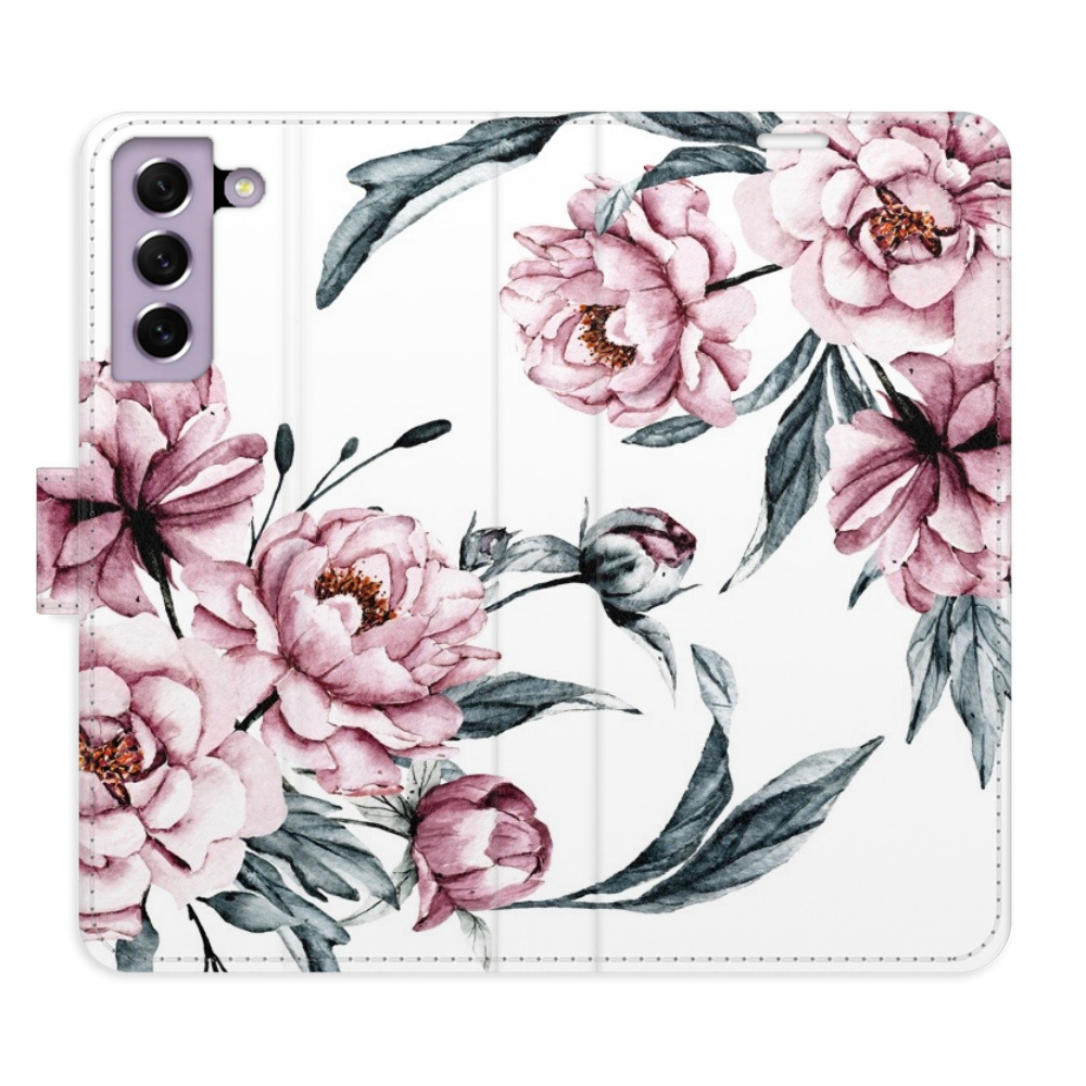 Flipové puzdro iSaprio - Pink Flowers - Samsung Galaxy S21 FE 5G