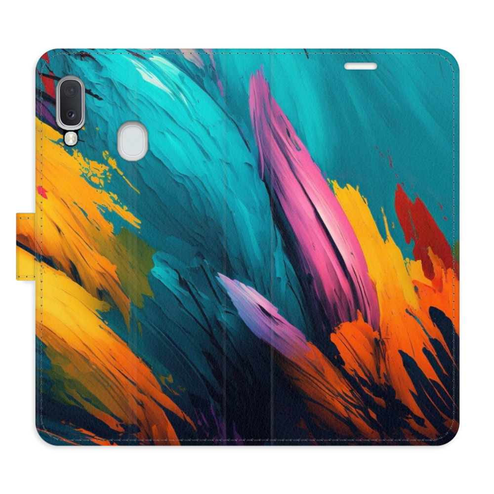 Flipové puzdro iSaprio - Orange Paint 02 - Samsung Galaxy A20e