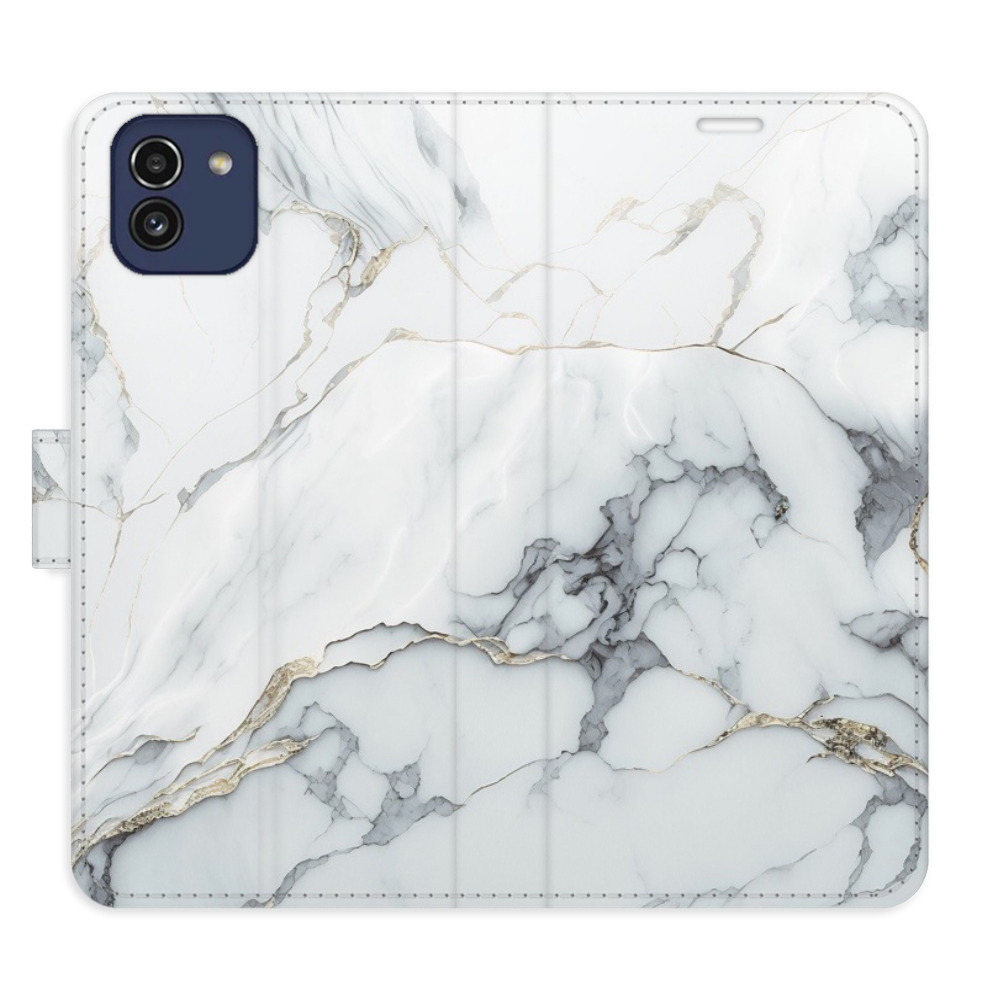 Flipové puzdro iSaprio - SilverMarble 15 - Samsung Galaxy A03