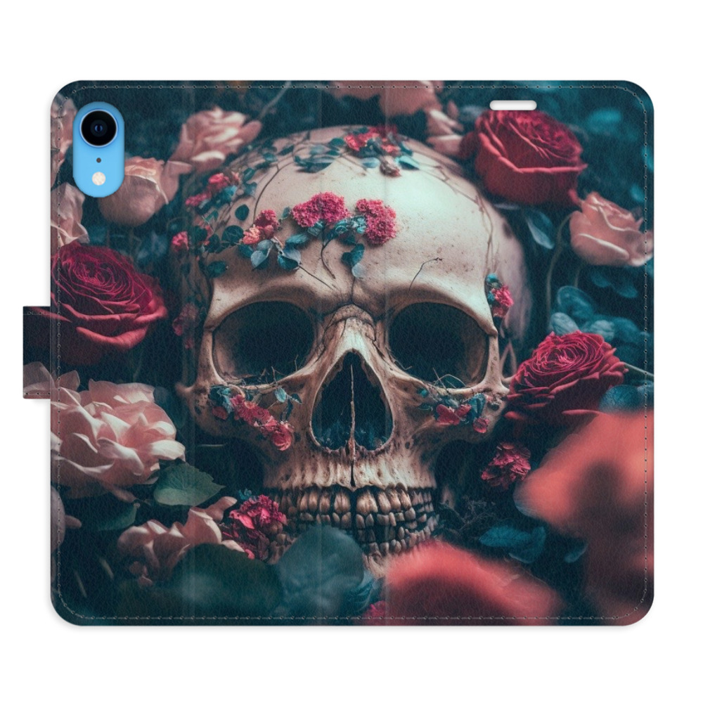Flipové puzdro iSaprio - Skull in Roses 02 - iPhone XR