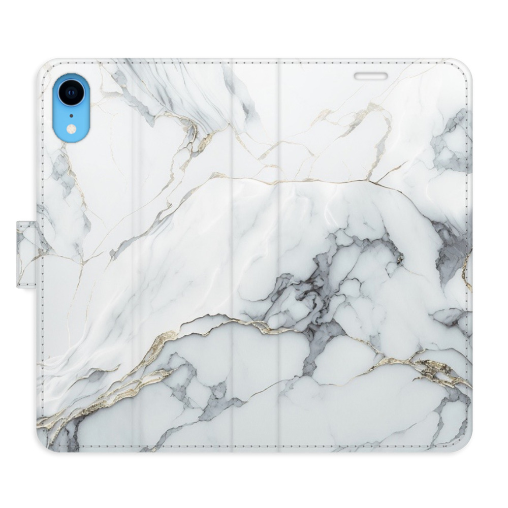 Flipové puzdro iSaprio - SilverMarble 15 - iPhone XR