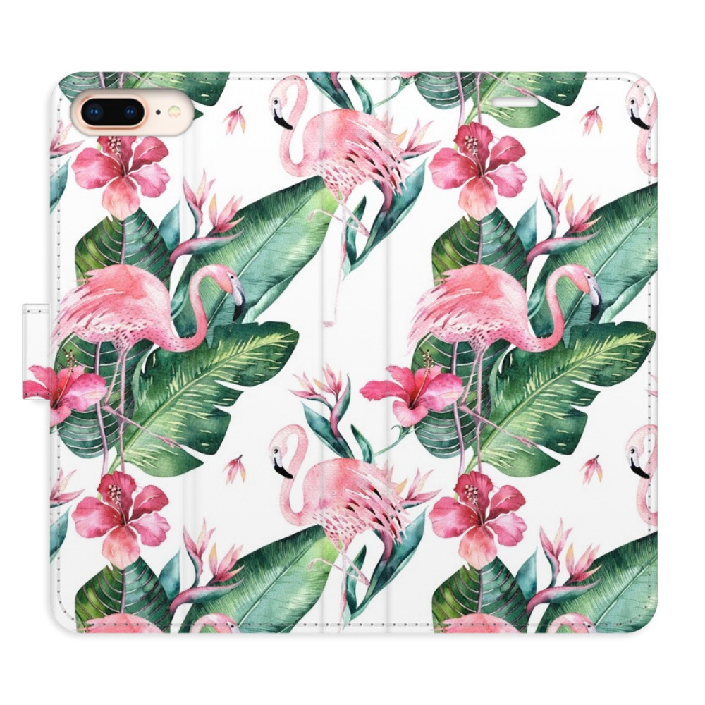 Flipové puzdro iSaprio - Flamingos Pattern - iPhone 7 Plus