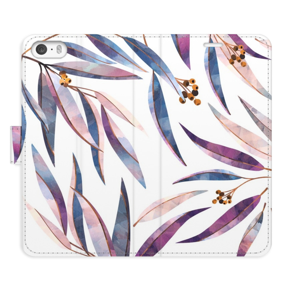 Flipové puzdro iSaprio - Ornamental Leaves - iPhone 5/5S/SE