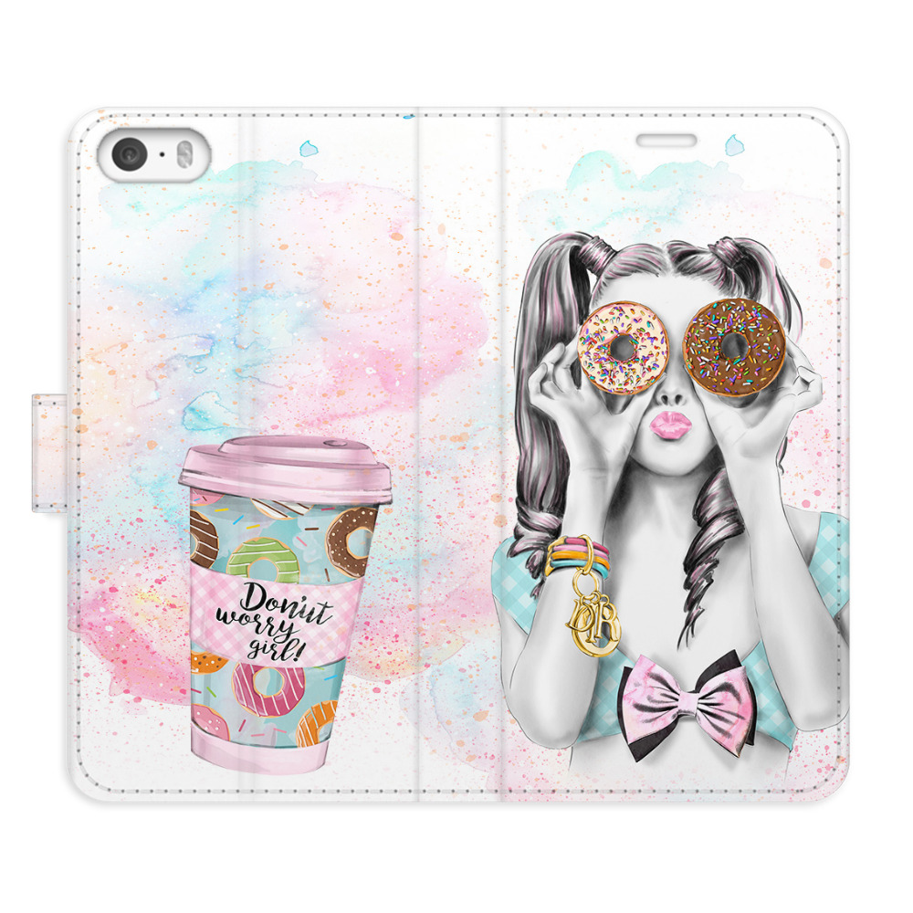 Flipové puzdro iSaprio - Donut Worry Girl - iPhone 5/5S/SE