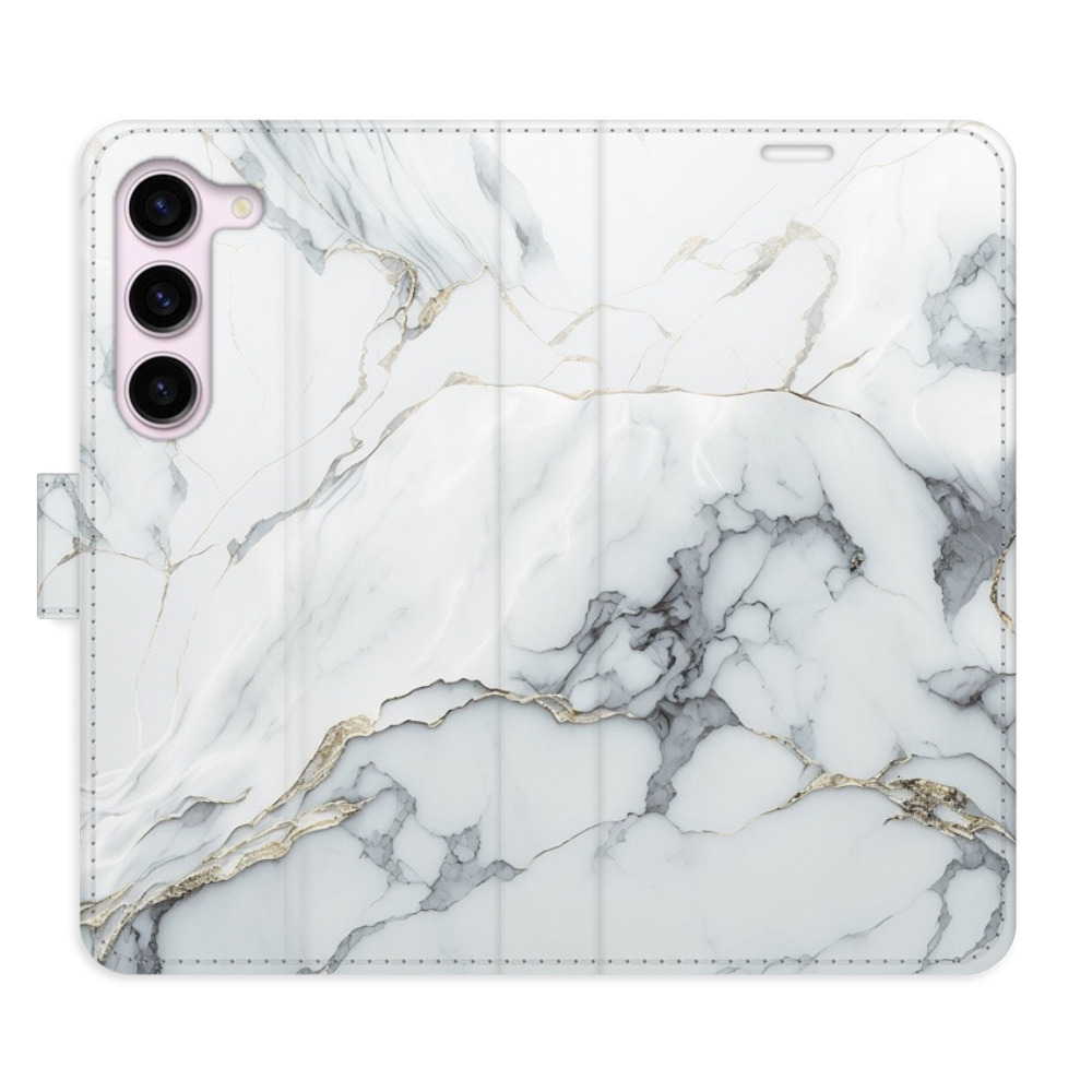 Flipové puzdro iSaprio - SilverMarble 15 - Samsung Galaxy S23 5G