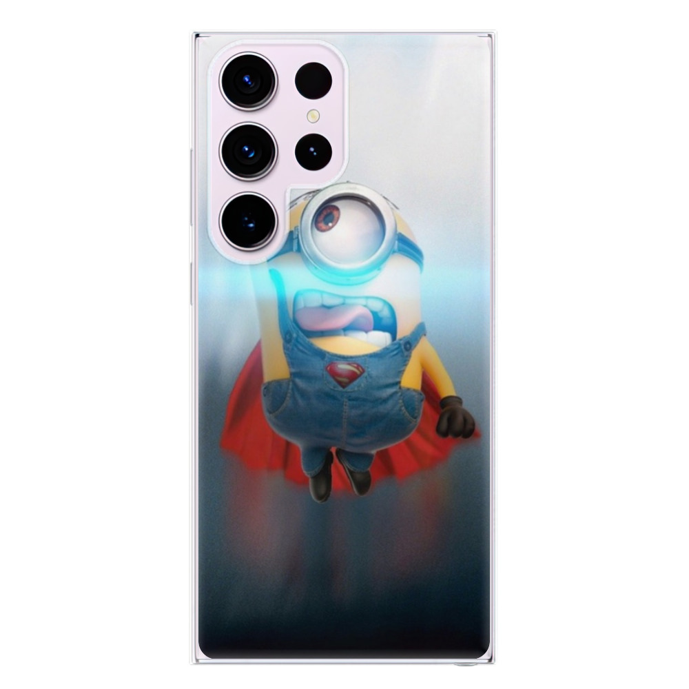 Odolné silikónové puzdro iSaprio - Mimons Superman 02 - Samsung Galaxy S23 Ultra