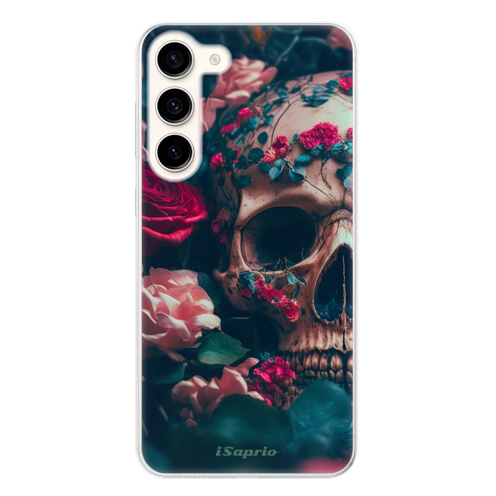 Odolné silikónové puzdro iSaprio - Skull in Roses - Samsung Galaxy S23+ 5G