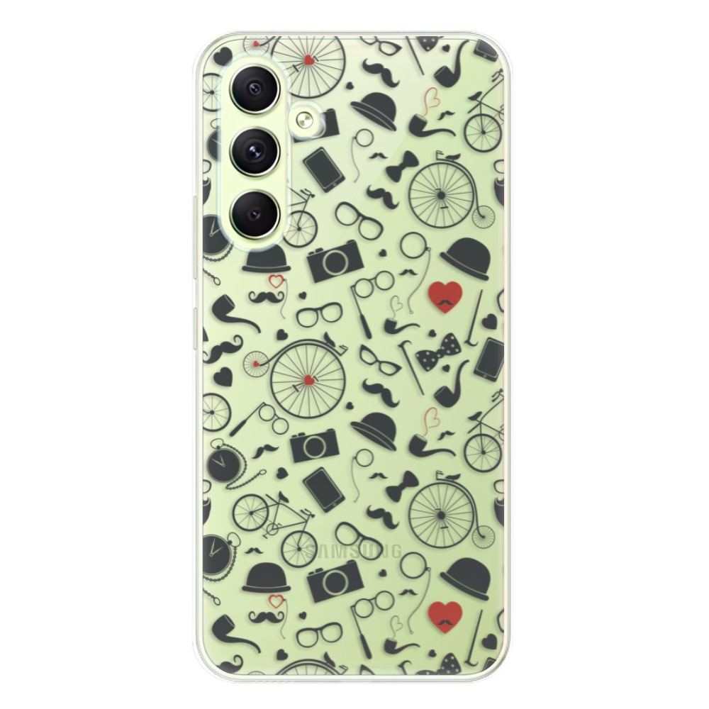 Odolné silikónové puzdro iSaprio - Vintage Pattern 01 - black - Samsung Galaxy A54 5G