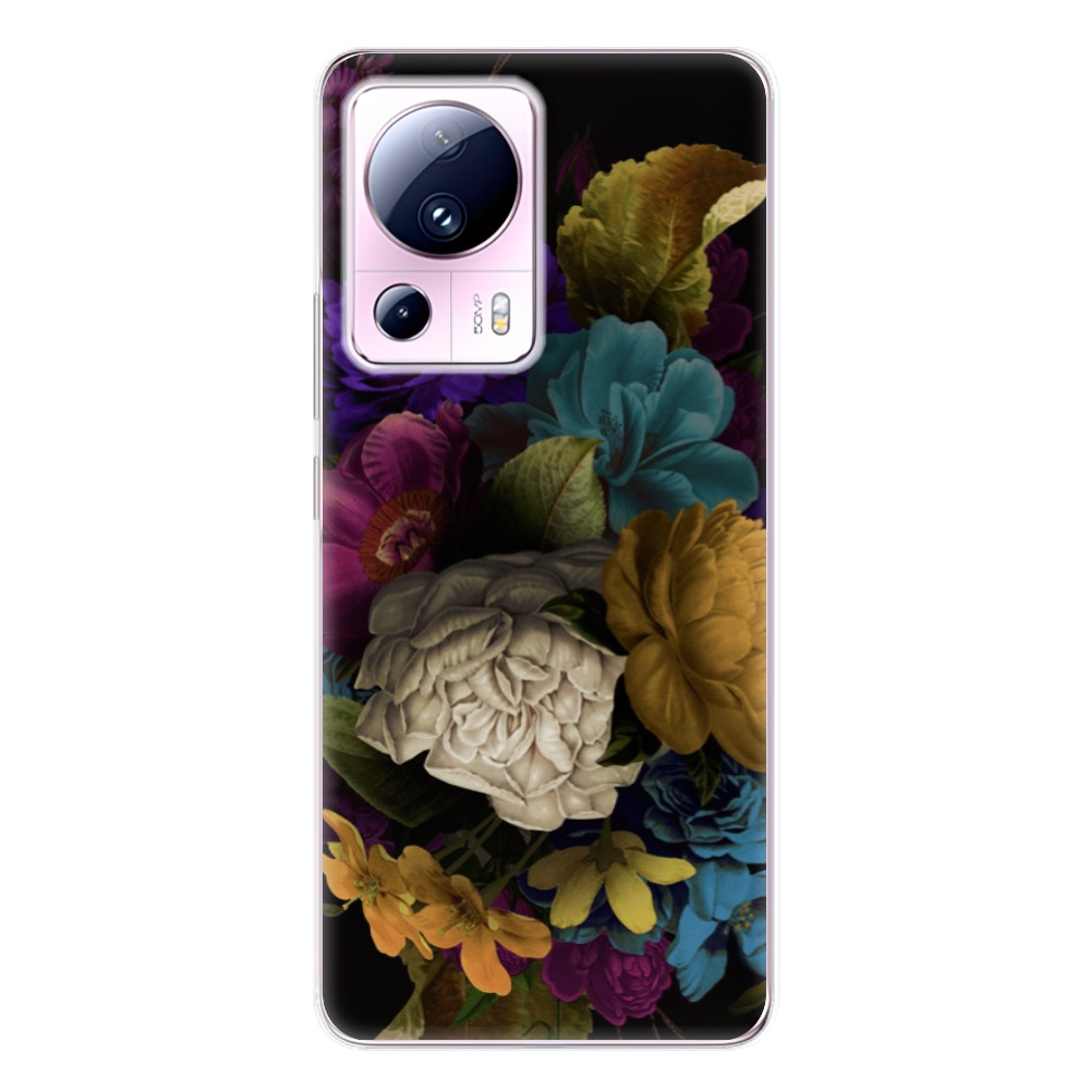 Odolné silikónové puzdro iSaprio - Dark Flowers - Xiaomi 13 Lite