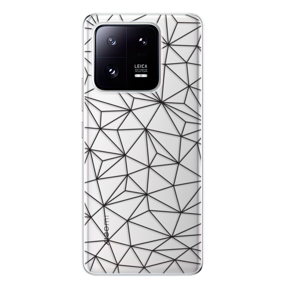 Odolné silikónové puzdro iSaprio - Abstract Triangles 03 - black - Xiaomi 13 Pro