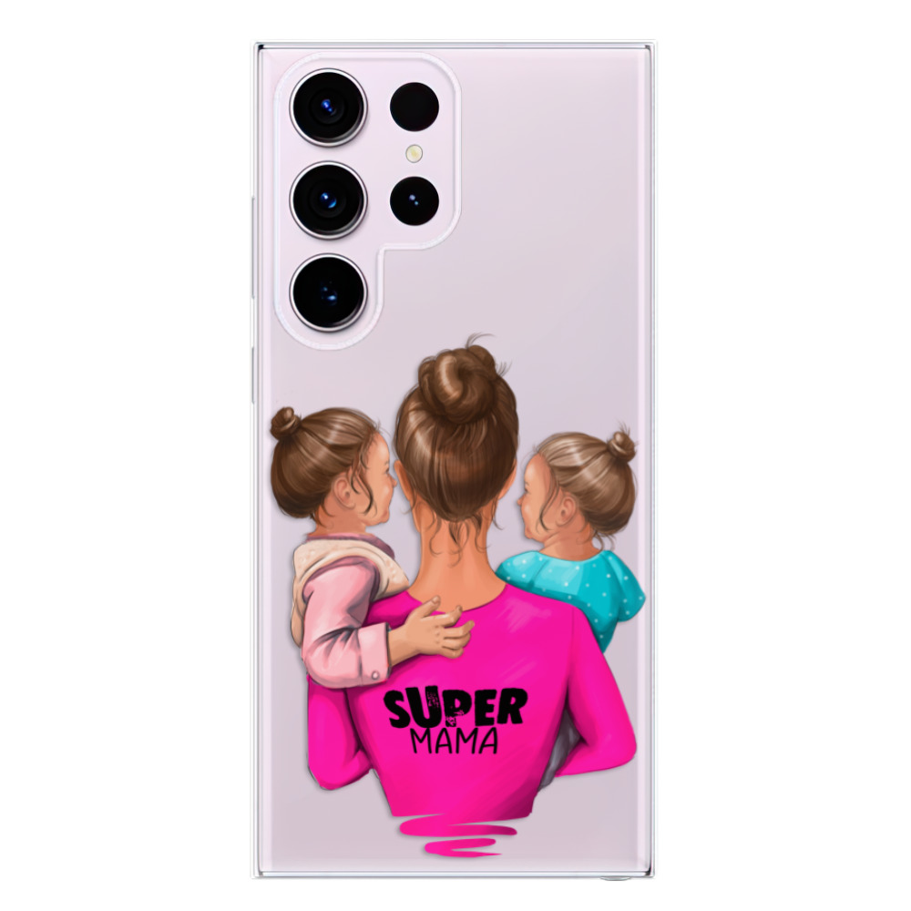 Odolné silikónové puzdro iSaprio - Super Mama - Two Girls - Samsung Galaxy S23 Ultra