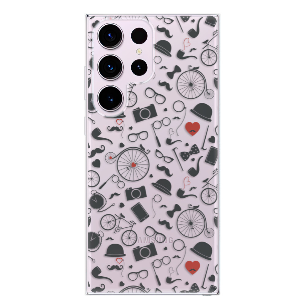 Odolné silikónové puzdro iSaprio - Vintage Pattern 01 - black - Samsung Galaxy S23 Ultra