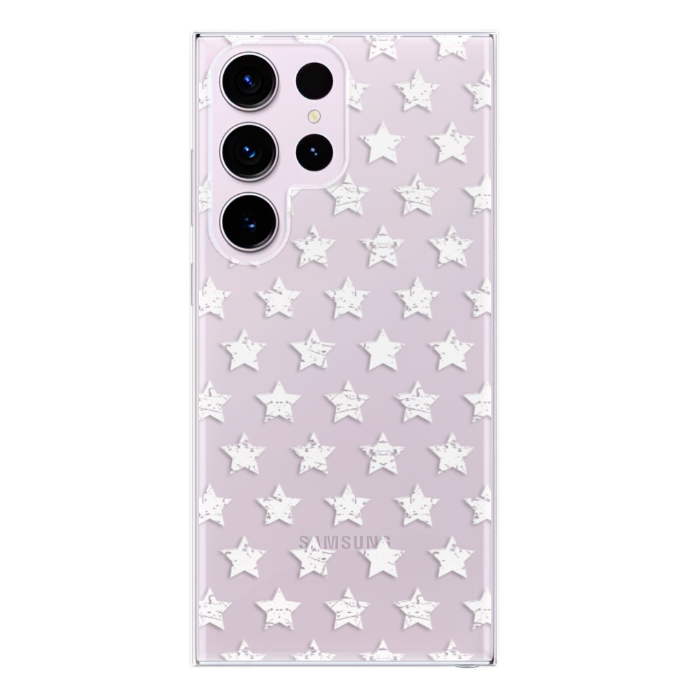 Odolné silikónové puzdro iSaprio - Stars Pattern - white - Samsung Galaxy S23 Ultra