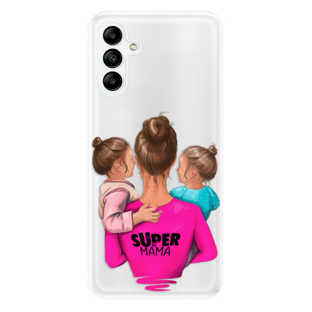 Odolné silikónové puzdro iSaprio - Super Mama - Two Girls - Samsung Galaxy A04s