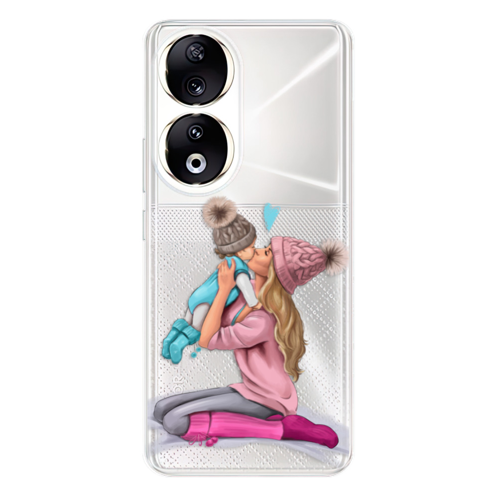 Odolné silikónové puzdro iSaprio - Kissing Mom - Blond and Boy - Honor 90 5G