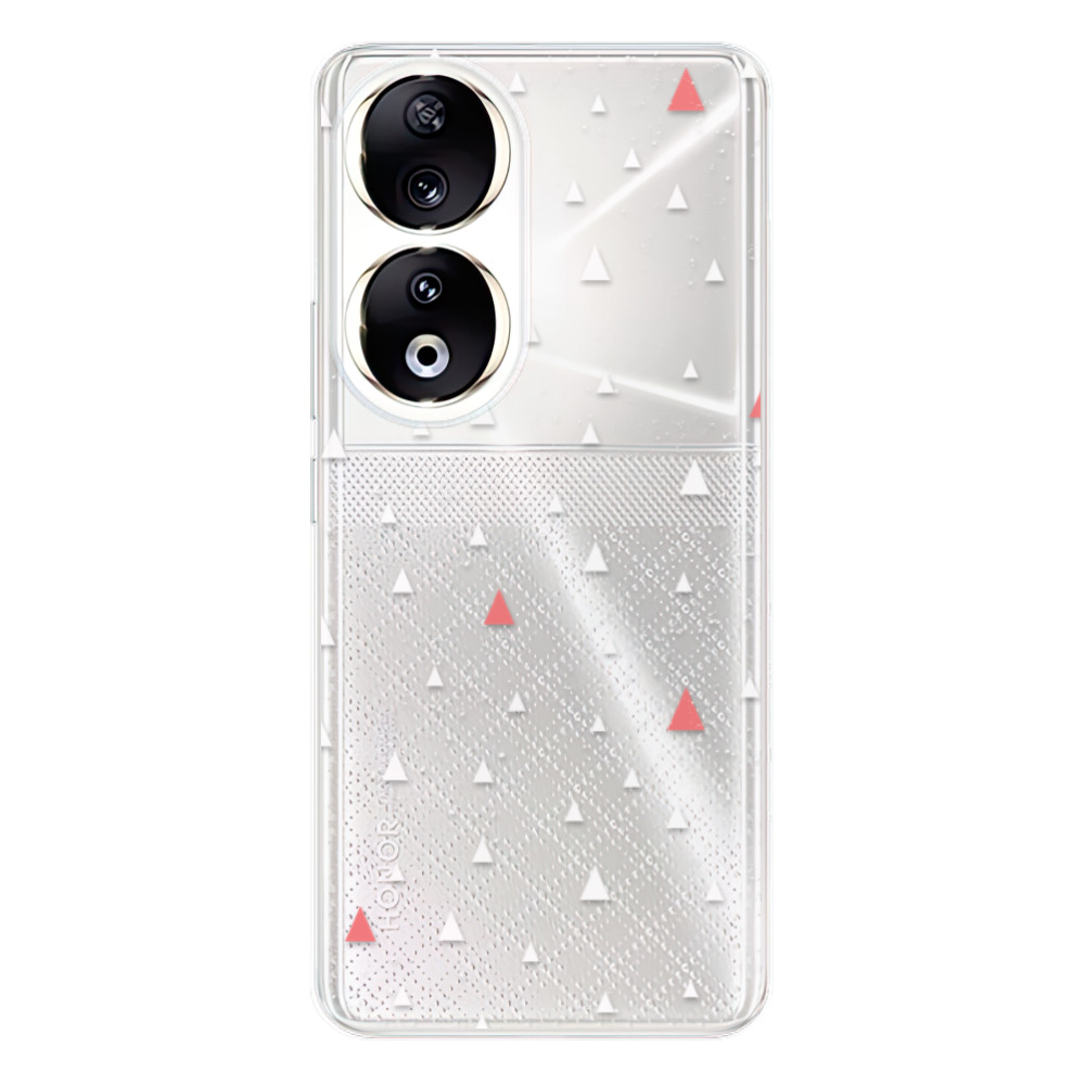 Odolné silikónové puzdro iSaprio - Abstract Triangles 02 - white - Honor 90 5G