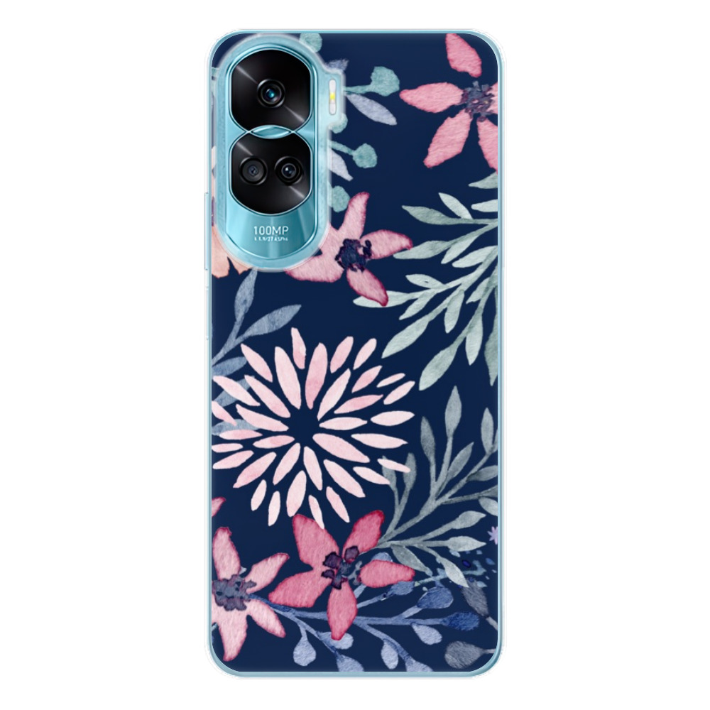 Odolné silikónové puzdro iSaprio - Leaves on Blue - Honor 90 Lite 5G