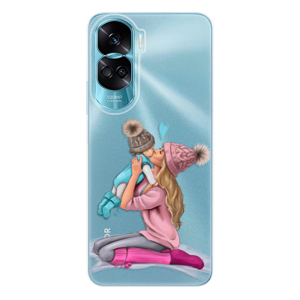 Odolné silikónové puzdro iSaprio - Kissing Mom - Blond and Boy - Honor 90 Lite 5G