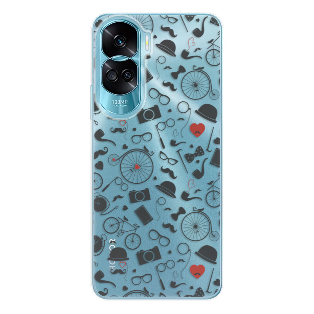Odolné silikónové puzdro iSaprio - Vintage Pattern 01 - black - Honor 90 Lite 5G