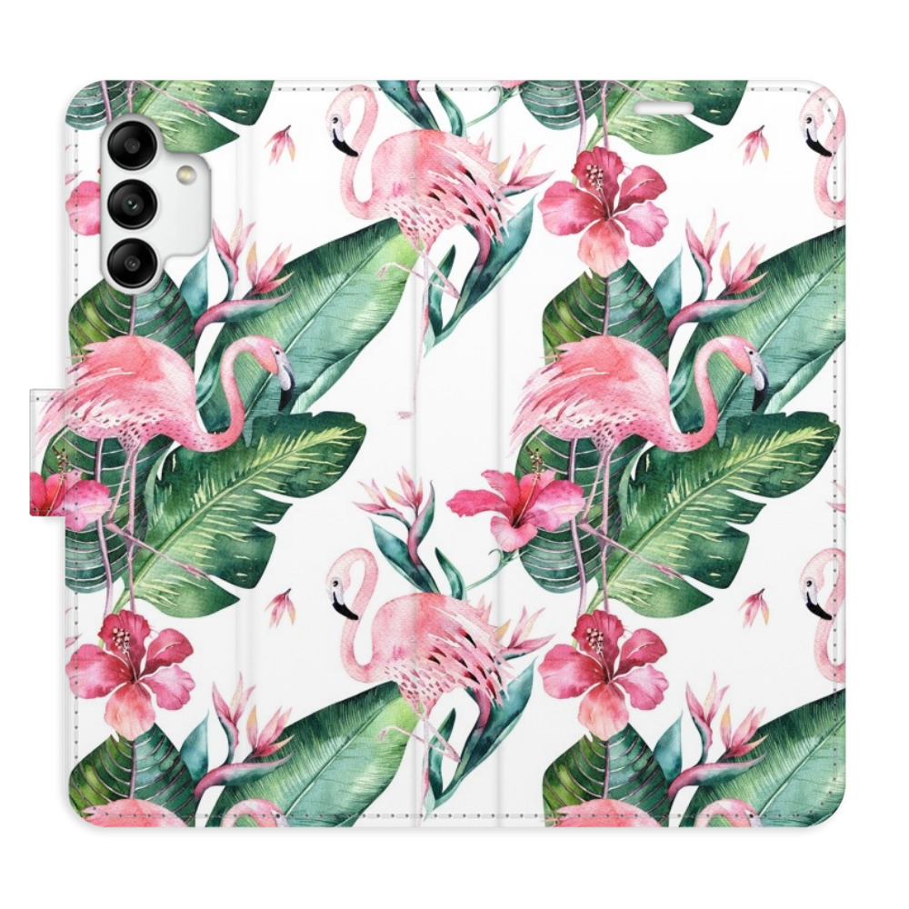 Flipové puzdro iSaprio - Flamingos Pattern - Samsung Galaxy A04s
