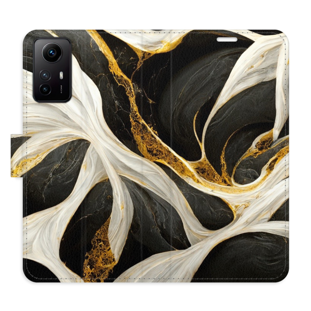 Flipové puzdro iSaprio - BlackGold Marble - Xiaomi Redmi Note 12S