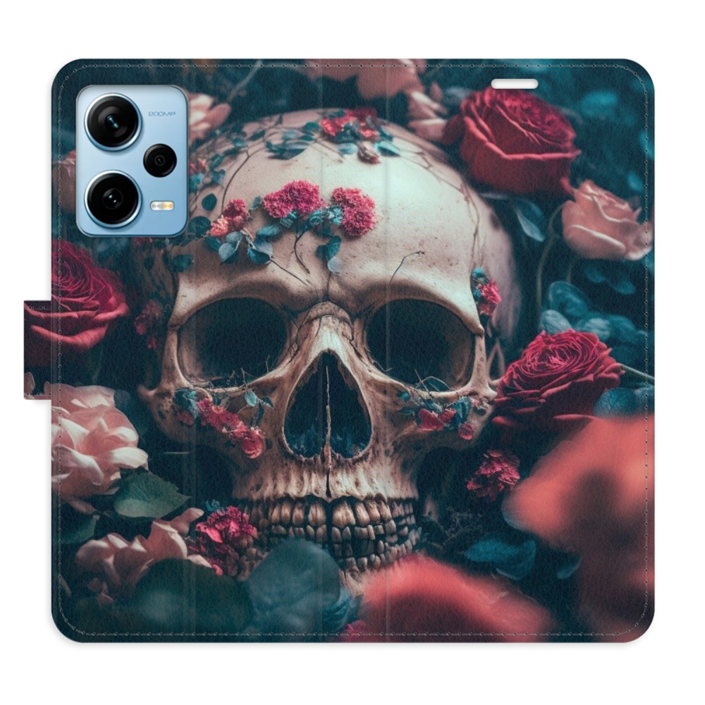 Flipové puzdro iSaprio - Skull in Roses 02 - Xiaomi Redmi Note 12 Pro+ 5G
